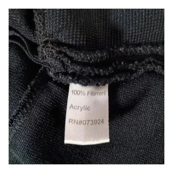 Cardigan Jacket by Ming Wang Small - Women's Classic Knit Button Black Ruffle - Picture 4 of 4